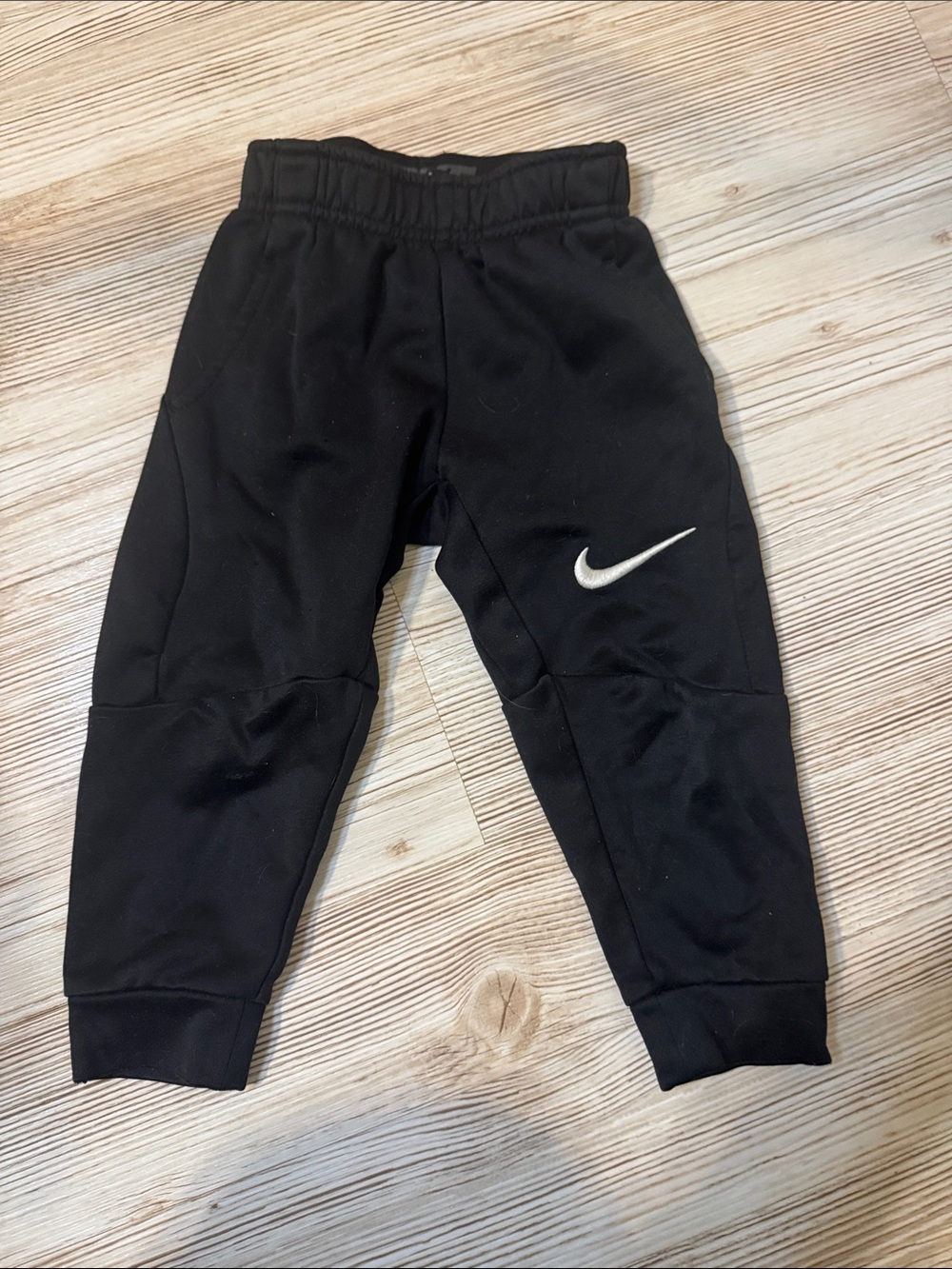 Nike Black Jogger Sweatpants with White Swoosh - Kids